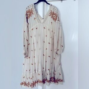 Free People Embroidered Crochet Dress
